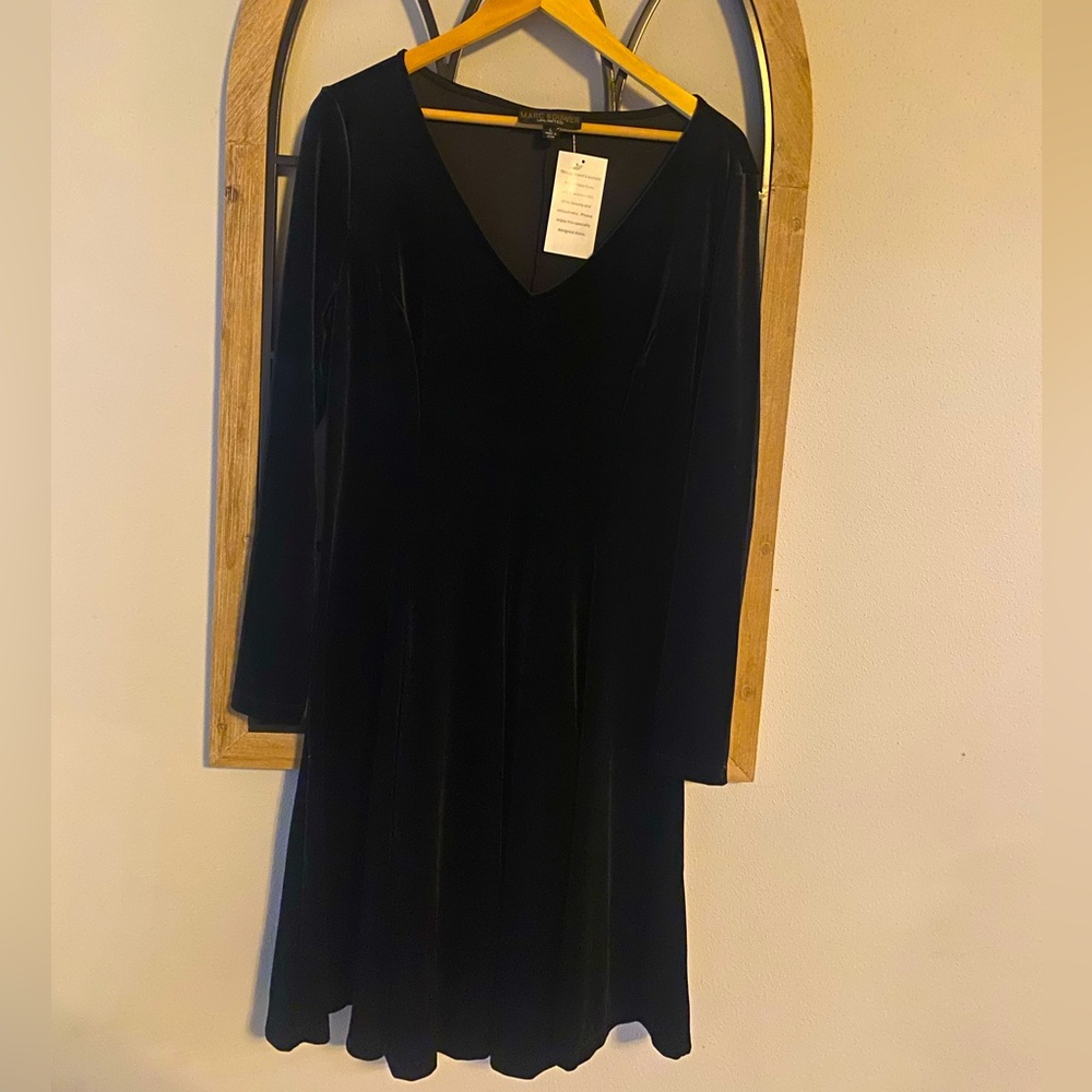 Marc Bouwer Unlimited Black Velvet Dress- Large